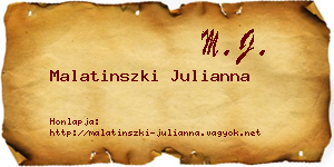 Malatinszki Julianna névjegykártya