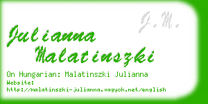 julianna malatinszki business card